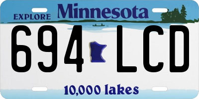MN license plate 694LCD
