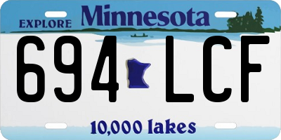 MN license plate 694LCF