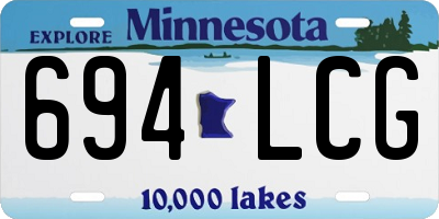 MN license plate 694LCG
