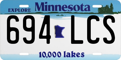MN license plate 694LCS