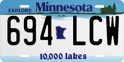 MN license plate 694LCW