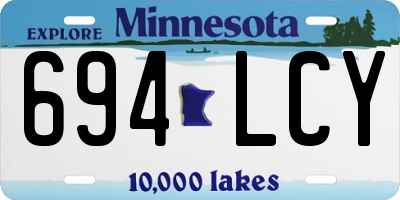 MN license plate 694LCY