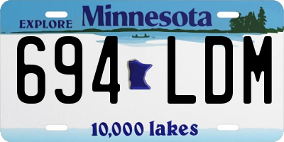 MN license plate 694LDM