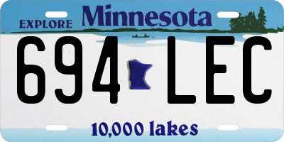 MN license plate 694LEC