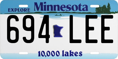 MN license plate 694LEE