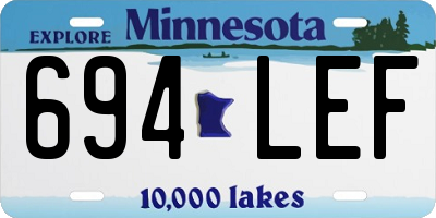 MN license plate 694LEF