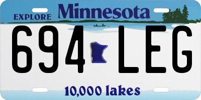 MN license plate 694LEG