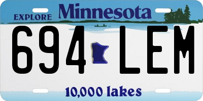 MN license plate 694LEM