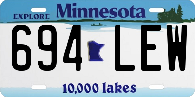 MN license plate 694LEW
