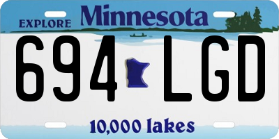 MN license plate 694LGD