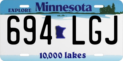 MN license plate 694LGJ