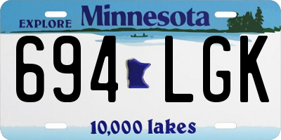 MN license plate 694LGK