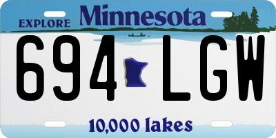 MN license plate 694LGW