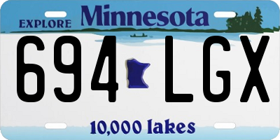 MN license plate 694LGX