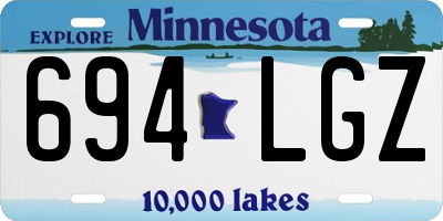 MN license plate 694LGZ