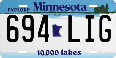 MN license plate 694LIG