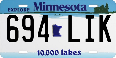 MN license plate 694LIK