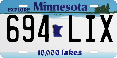 MN license plate 694LIX