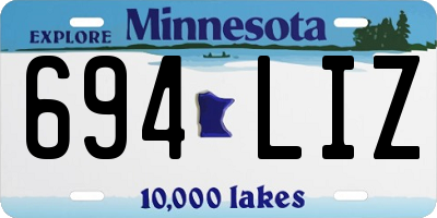 MN license plate 694LIZ