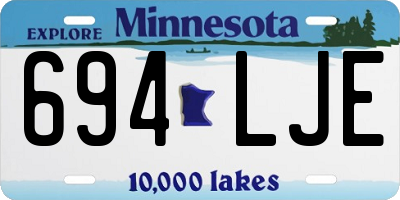 MN license plate 694LJE