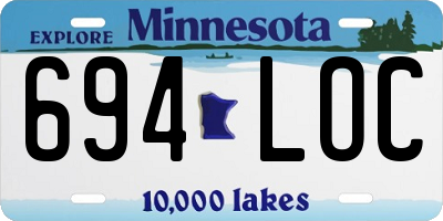 MN license plate 694LOC