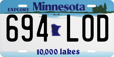 MN license plate 694LOD
