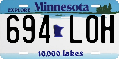 MN license plate 694LOH