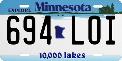 MN license plate 694LOI