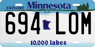 MN license plate 694LOM