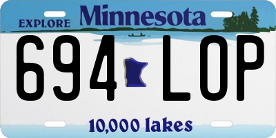MN license plate 694LOP
