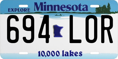 MN license plate 694LOR