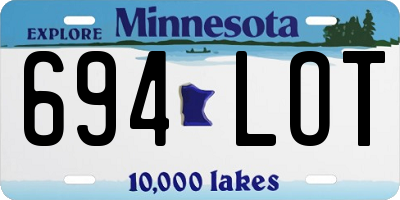 MN license plate 694LOT