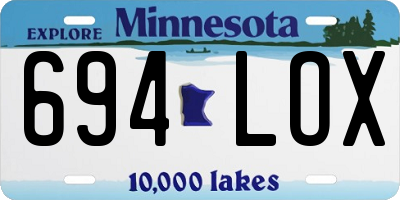 MN license plate 694LOX
