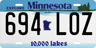 MN license plate 694LOZ