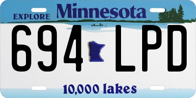 MN license plate 694LPD