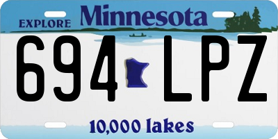 MN license plate 694LPZ