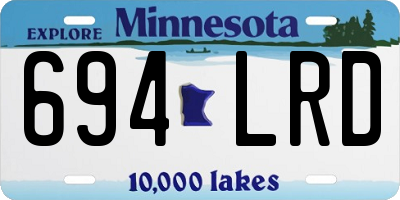 MN license plate 694LRD