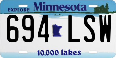 MN license plate 694LSW