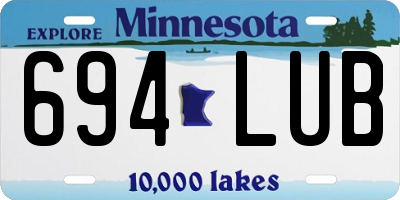 MN license plate 694LUB