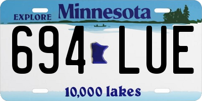 MN license plate 694LUE