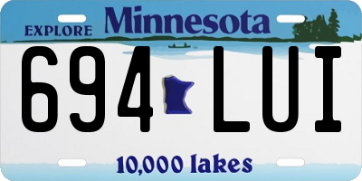 MN license plate 694LUI
