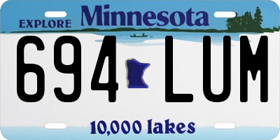MN license plate 694LUM