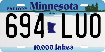 MN license plate 694LUO