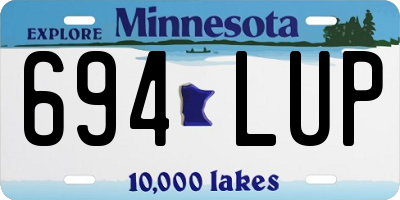 MN license plate 694LUP
