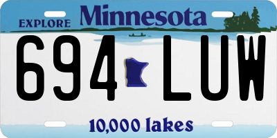 MN license plate 694LUW