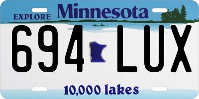 MN license plate 694LUX