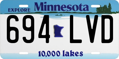 MN license plate 694LVD