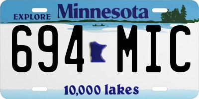 MN license plate 694MIC