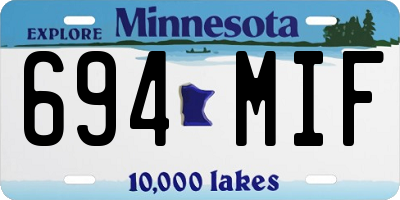 MN license plate 694MIF