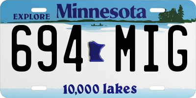 MN license plate 694MIG